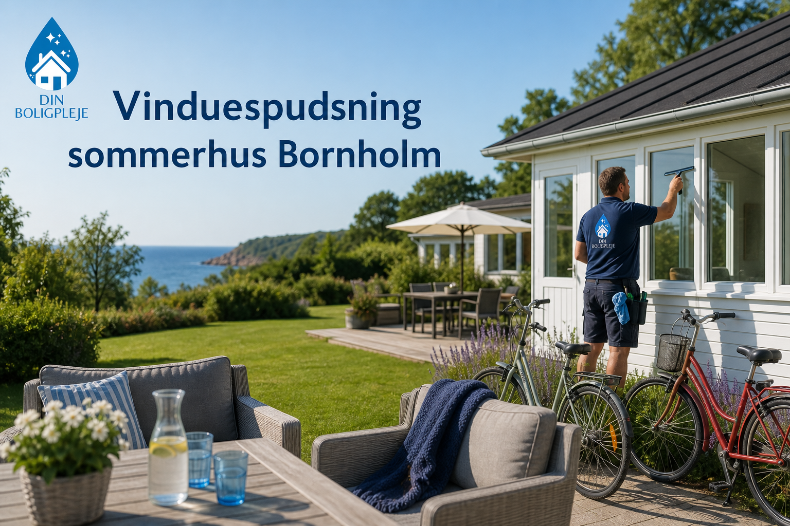 Vinduespudsning sommerhus Bornholm